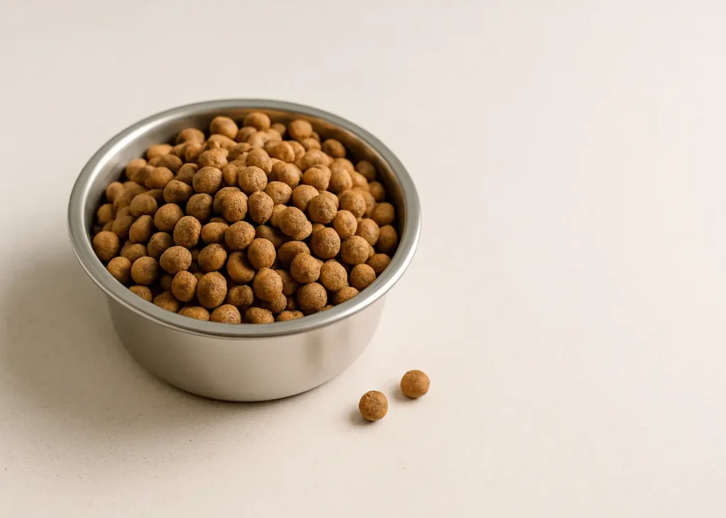 Pet Food Bowl with Kibble