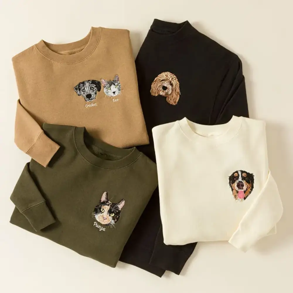 Custom Pet Embroidered Sweatshirt. Best dog mom gifts