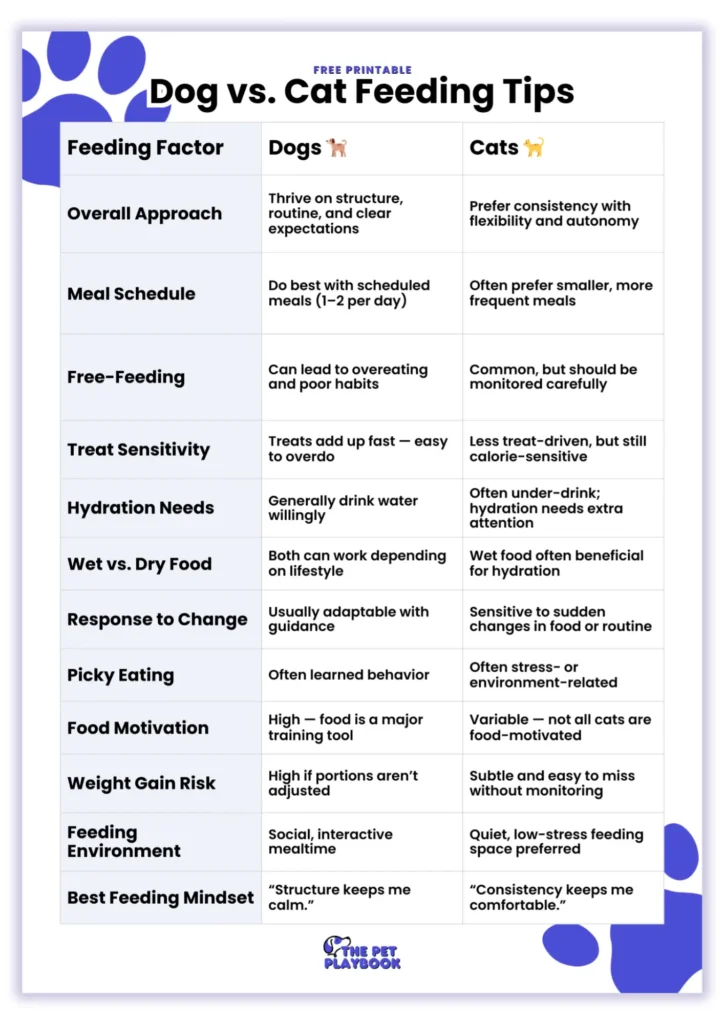 Dog vs. Cat Feeding Tips
