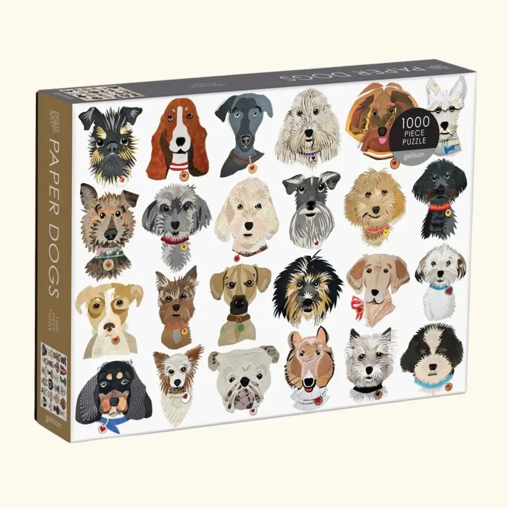 Paper Dogs Jigsaw Puzzle. Best dog mom gifts